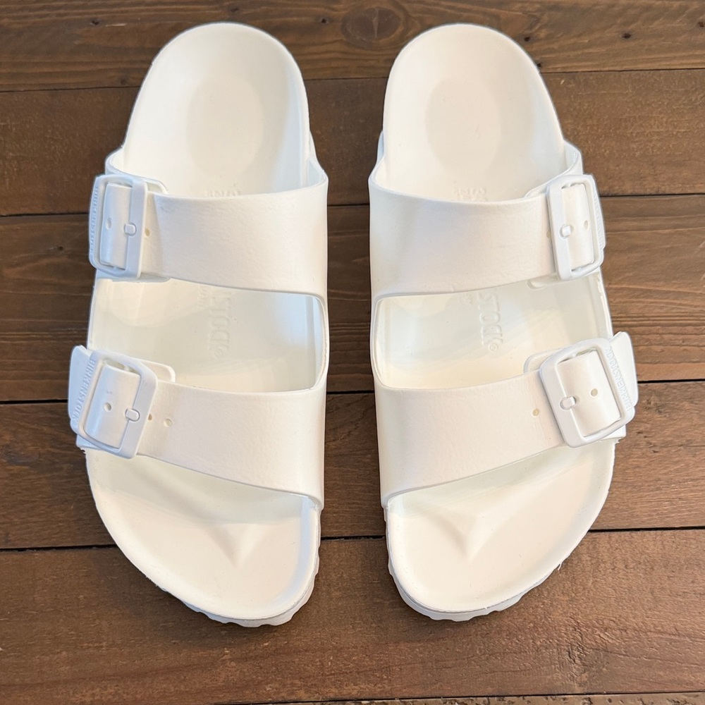 Birkenstock White EVA Two-Strap Arizona Sandals - Size 7 - 7.5